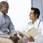 VA doctor conducting a Compensation and Pension exam for an older veteran