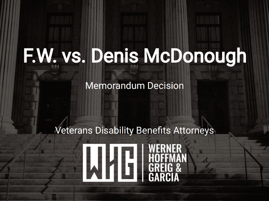 F.W. vs. Denis McDonough