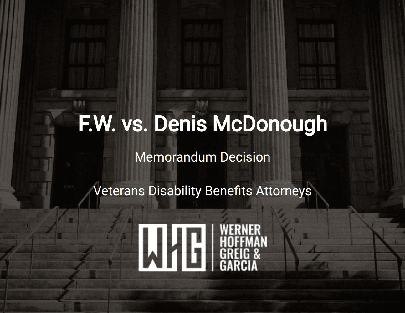 F.W. vs. Denis McDonough